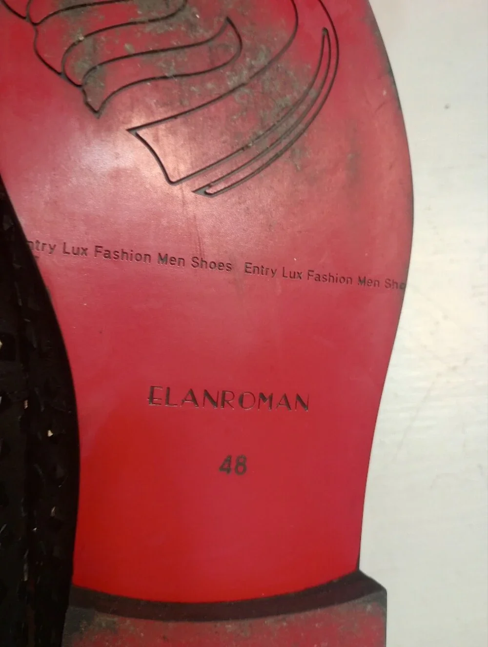 Elanroman Mens Black Studded Loafers With Box